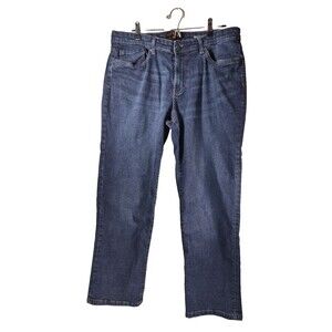Copper & Oak Supply Men's 36x30 Blue Jeans Straight Stretch Relaxed Denim